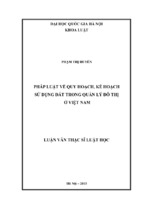 Pháp luật về quy hoạch, kế hoạch sử dụng đất trong quản lý đô thị ở việt nam