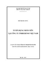 Tuyển dụng nhân viên tại công ty tnhh denso việt nam