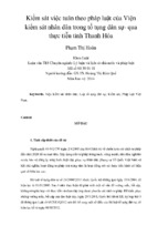 Kiểm sát việc tuân theo pháp luật của viện kiểm sát nhân dân trong tố tụng dân sự  qua thực tiễn tỉnh thanh hóa