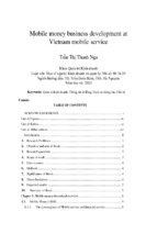 Mobile money business development at vietnam mobile service