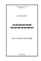 Các điều kiện nuôi con nuôi theo luật nuôi con nuôi năm 2010