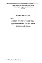 đồ án nghiên cứu xử lý nước thải dệt nhuộm bằng phương pháp oxy hóa nâng cao