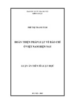 Hoàn thiện pháp luật về báo chí ở việt nam hiện nay
