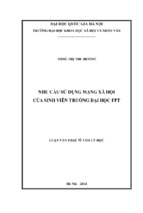 Nhu cầu sử dụng mạng xã hội của sinh viên trường đại học fpt