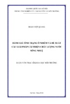 đánh giá tình trạng ô nhiễm và đề xuất các giải pháp cải thiện chất lượng nước sông nhuệ