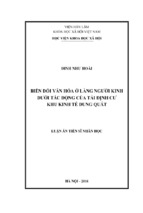 Biến đổi văn hóa ở làng người kinh dưới tác động của tái định cư khu kinh tế dung quất