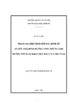 Tham gia hiệp định đối tác kinh tế xuyên thái bình dương (tpp) những ảnh hưởng tới xuất khẩu dệt may của việt nam