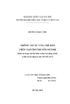 Thông tin tư vấn, chỉ dẫn trên tạp chí chuyên ngành (khảo sát ba tạp chí bảo hiểm xã hội, lao động xã hội và bảo hộ lao động từ năm 2010 đến 2013)