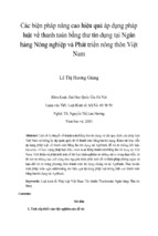 Các biện pháp nâng cao hiệu quả áp dụng pháp luật về thanh toán bằng thư tín dụng tại ngân hàng nông nghiệp và phát triển nông thôn việt nam