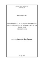 Quy chế pháp lý của các đảo theo khoản 3 điều 121 công ước luật biển 1982   liên hệ với tranh chấp trên biển đông