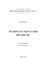 Tác động của mạng xã hội đến giới trẻ