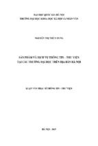Sản phẩm và dịch vụ thông tin thư viện tại các trường đại học trên địa bàn hà nội