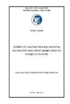 Nghiên cứu giải pháp tích hợp chữ ký số bảo mật ứng dụng trong hệ điều hành tác nghiệp lotus notes