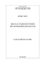 Pháp luật về kiểm soát ô nhiễm môi trường không khí ở việt nam