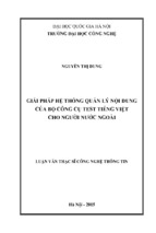 Giải pháp hệ thống quản lý nội dung của bộ công cụ test tiếng việt cho người nước ngoài