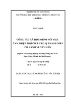 Công tác xã hội nhóm với việc can thiệp trợ giúp trẻ vị thành niên có hành vi gây hấn (nghiên cứu trường hợp tại trường trung học cơ sở ngọc châu, thành phố hải dương)