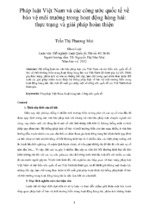 Pháp luật việt nam và các công ước quốc tế về bảo vệ môi trường trong hoạt động hàng hải thực trạng và giải pháp hoàn thiện