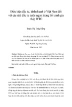 điều kiện đầu tư, kinh doanh ở việt nam đối với các nhà đầu tư nước ngoài trong bối cảnh gia nhập wto