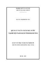 Quản lý ngân sách nhà nước tại huyện nam sách tỉnh hải dương