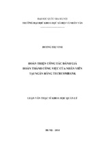 Hoàn thiện công tác đánh giá hoàn thành công việc của nhân viên tại ngân hàng techcombank