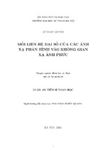 Mối liên hệ đại số của các ánh xạ phân hình vào không gian xạ ảnh phức. chuyên ngành hình học và tôpô