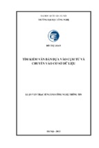 Tìm kiếm văn bản dựa vào cụm từ và chuyển vào cơ sở dữ liệu