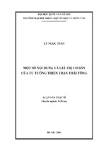 Một số nội dung và giá trị cơ bản của tư tưởng thiền trần thái tông