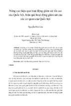 Nâng cao hiệu quả hoạt động giám sát tối cao của quốc hội, hiệu quả hoạt động giám sát của các cơ quan của quốc hội