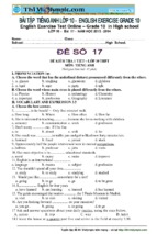 đề thi ioe tiếng anh lớp 10   vòng 17   2013  2014