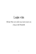 Luận văn_ phân tích chiến lược kinh doanh của công ty sữa vinamilk