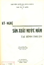 Kỹ nghệ sản xuất nước mắm tại bình thuận (nxb bình thuận 1973)   nguyễn ngọc văn, 95 trang