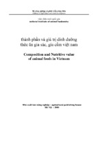 Thành phần và giá trị dinh dưỡng thức ăn gia súc, gia cầm việt nam