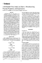 α sulfonated fatty acids and esters_ manufacturing process, properties, and applications