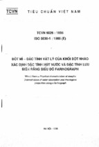 Tiêu chuẩn việt nam  tcvn 6026 1995  (iso 5530 1_ 1988(e))  bột mì   đặc tính vật lý của khối bột nhào  xác định đặc tính hút nước và đặc tính lưu biến bằng biểu đồ