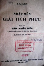 Nhập môn giải tích phức. phần 2, hàm nhiều biến   in lần thứ 2