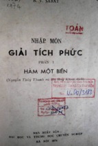 Nhập môn giải tích phức.tập 1,hàm một biến