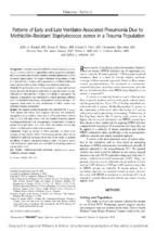 Patterns of early and late ventilator associated pneumonia due to methicillin resistant staphylococcus aureus in a trauma population