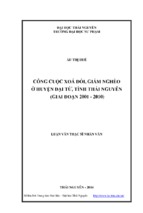 Công cuộc xóa đói, giảm nghèo ở huyện đại từ, tỉnh thái nguyên (giai đoạn 2001 2010)