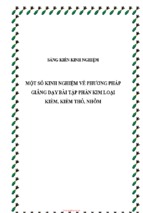 Một số kinh nghiệm về phương pháp giảng dạy bài tập phần kim loại kiềm, kiềm thổ, nhôm ( www.sites.google.com/site/thuvientailieuvip )