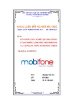 đề tài giải pháp nâng cao hiệu quả hoạt động của hệ thống kênh phân phối mobifone tại chi nhánh thông tin di động thành phố hồ chí minh