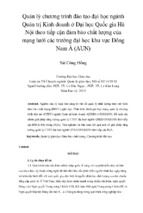 Quản lý chương trình đào tạo đại học ngành quản trị kinh doanh ở đại học quốc gia hà nội theo tiếp cận đảm bảo chất lượng của mạng lưới các trường đại học khu vực đông nam á (aun)