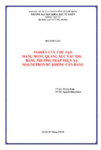 Nghiên cứu chế tạo màng mỏng quang xúc tác tio2 bằng phương pháp phún xạ magnetron dc không cân bằng