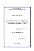 định hướng marketing quan hệ tác động đến hiệu quả kinh doanh của khách hàng trong nghành logistics việt nam