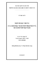 Một số đặc trưng của giáo dục mần non nhật bản và so sánh với việt nam