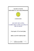 Khóa luận tốt nghiệp đại học kế toán tiền lương và phân tích lương tại công ty phà an giang