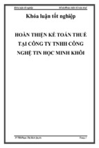 Hoàn thiện kế toán thuế tại công ty tnhh công nghệ tin học minh khôi