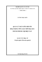 Quản lý nhà nước đối với hoạt động tôn giáo trên địa bàn thành phố hà nội hiện nay