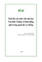 đề tài thái độ của sinh viên đại học tôn đức thắng về bình đẳng giới trong quan hệ vợ chồng