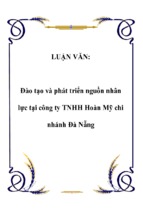 đào tạo và phát triển nguồn nhân lực tại công ty tnhh hoàn mỹ chi nhánh đà nẵng