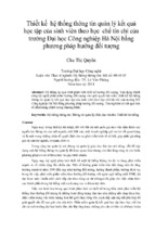 Thiết kế hệ thống thông tin quản lý kết quả học tập của sinh viên theo học chế tín chỉ của trường đại học công nghiệp hà nội bằng phương pháp hướng đối tượng